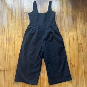 Banana Republic Black Linen Cotton Women Sleeveless Wide Leg Jumpsuit Petite 4